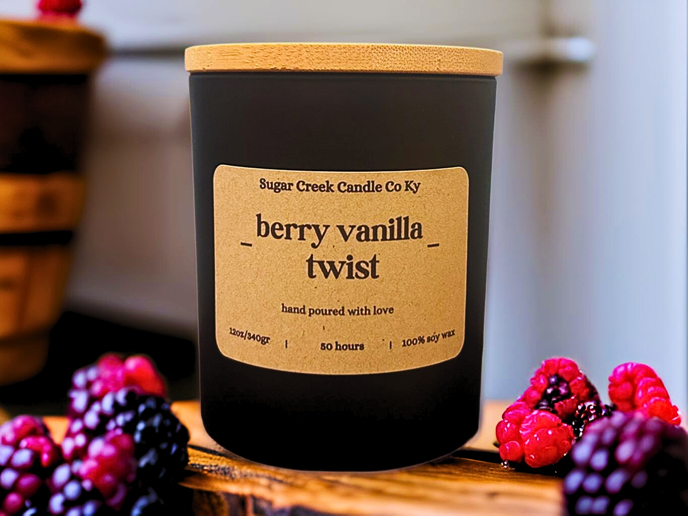 Berry Vanilla Swirl - Soy wax candle, Black raspberry, strawberry, black cherry, and vanilla