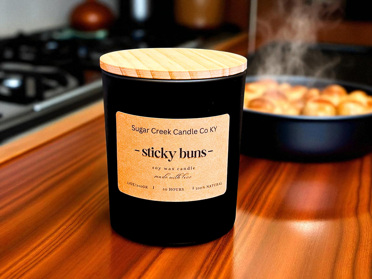 Sticky Buns - soy wax candle, Cinnamon, nutmeg, maple sugar, and vanilla