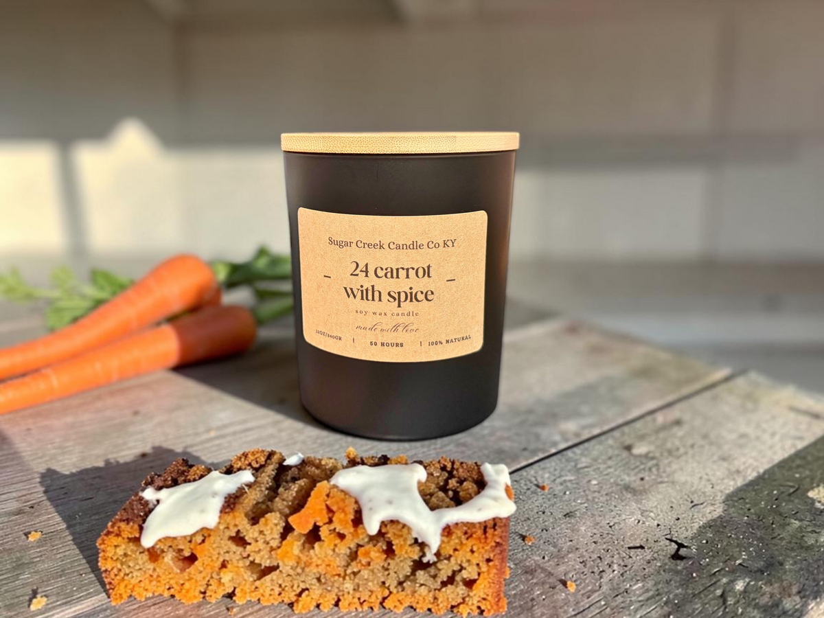 24 Carrot with Spice - soy wax candle, carrot cake, nutmeg, ginger, and vanilla