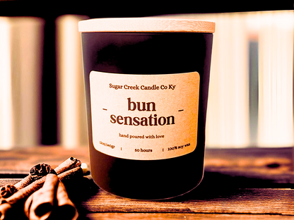 Bun Sensation - Soy wax candle, Cinnamon, nutmeg, maple sugar, and vanilla