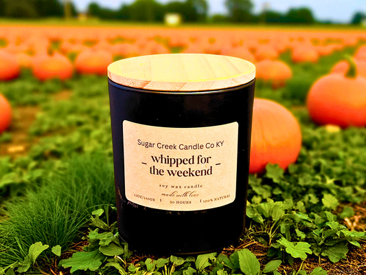 Whipped for the Weekend -Soy wax candle, pumpkin, cinnamon, nutmeg, and cloves