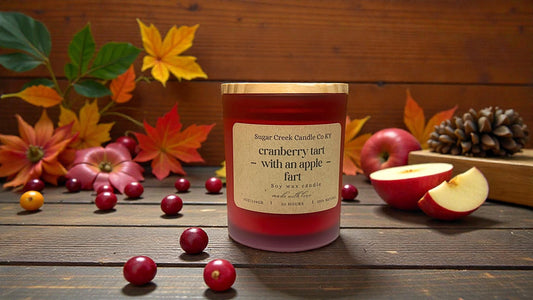 Cranberry tart with an Apple fart - soy wax candle, apple, cranberry, orange peel, sugar, clove and wood