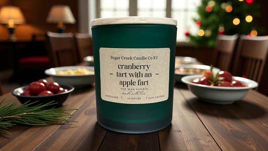 Cranberry tart with an Apple fart - soy wax candle, apple, cranberry, orange peel, sugar, clove and wood