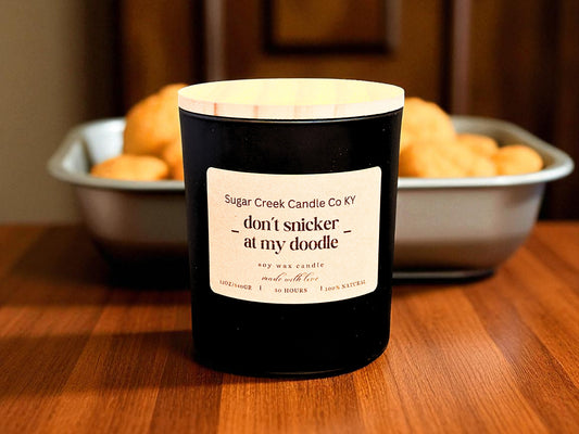 Don't Snicker at my Doodle - soy wax candles, cinnamon, sugar, butter, honey, vanilla and cream
