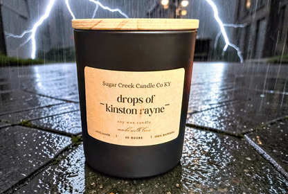 Drops of Kinston Rayne - soy candle, rain drops, jasimine, fresh air, and fresh floral