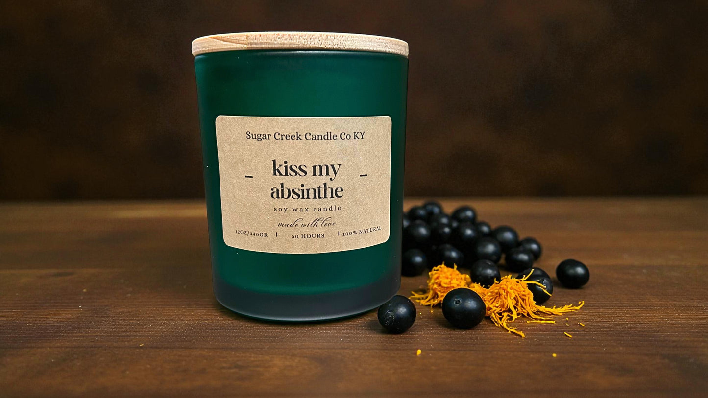 Kiss my Absinthe - soy wax candle anise, black currant, blackberry, saffron, and tonka bean