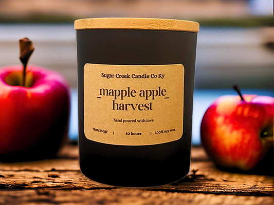 Maple Apple Harvest -Soy wax candle, Apple, sweet maple, bourbon, cinnamon, and butter