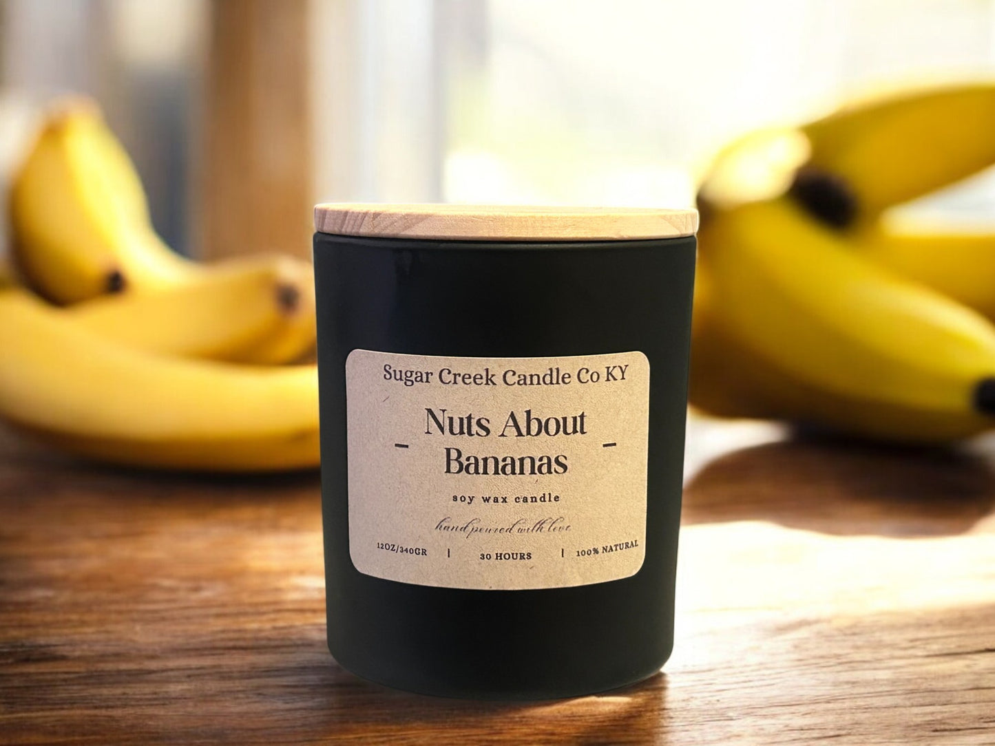 Nuts About Bananas - Soy wax candle, Ripe bananas, walnuts, hint of nutmeg, and cinnamon