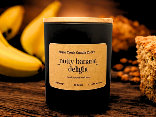 Nutty Banana Delight - Soy wax candle, Ripe bananas, walnuts, hint of nutmeg, and cinnamon