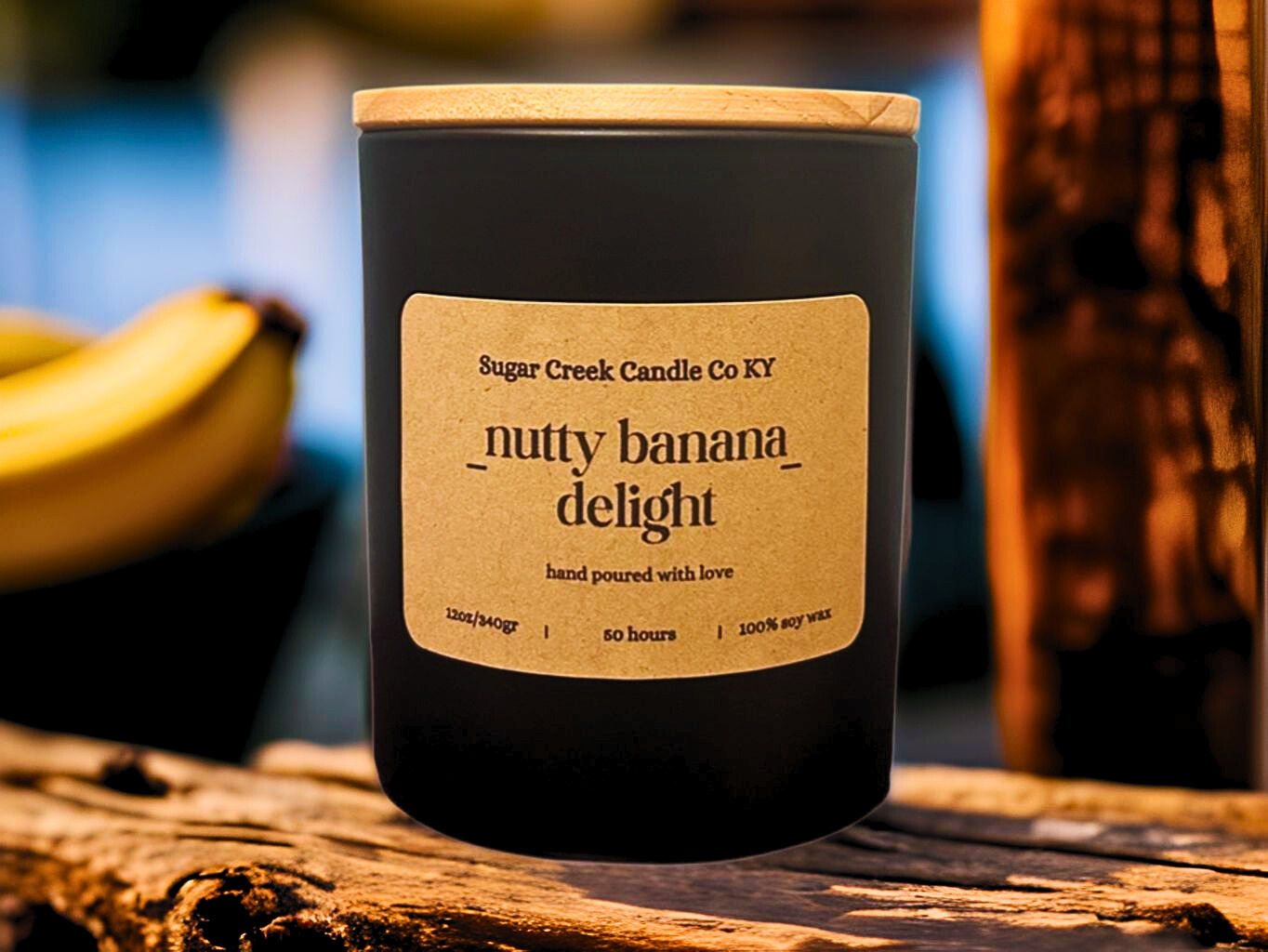 Nutty Banana Delight - Soy wax candle, Ripe bananas, walnuts, hint of nutmeg, and cinnamon