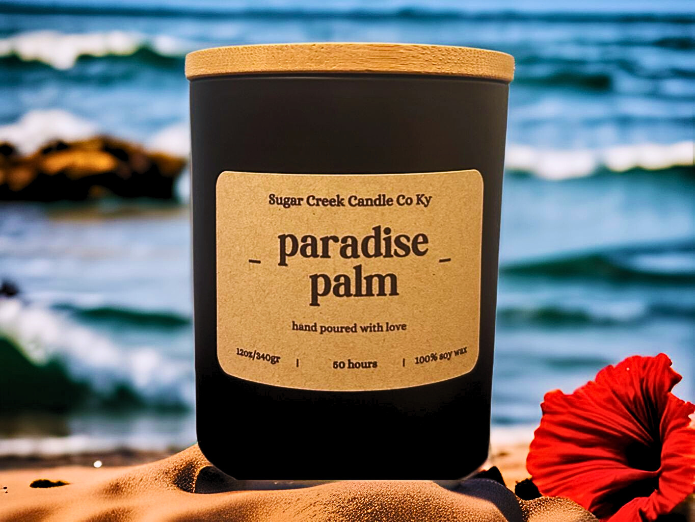 Paradise Palm -Soy wax candle, Honeydew melon, lime, agave, green leaves and violet