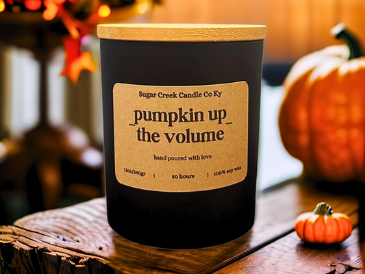 Pumpkin Up the Volume - Soy wax candle, pumpkin, caramel, maple, pecan, and vanilla