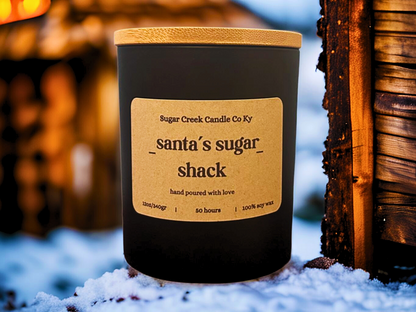 Santa's Sugar Shack - Soy wax candle, ginger, molasses, sugar, cinnamon, nutmeg, and chestnut