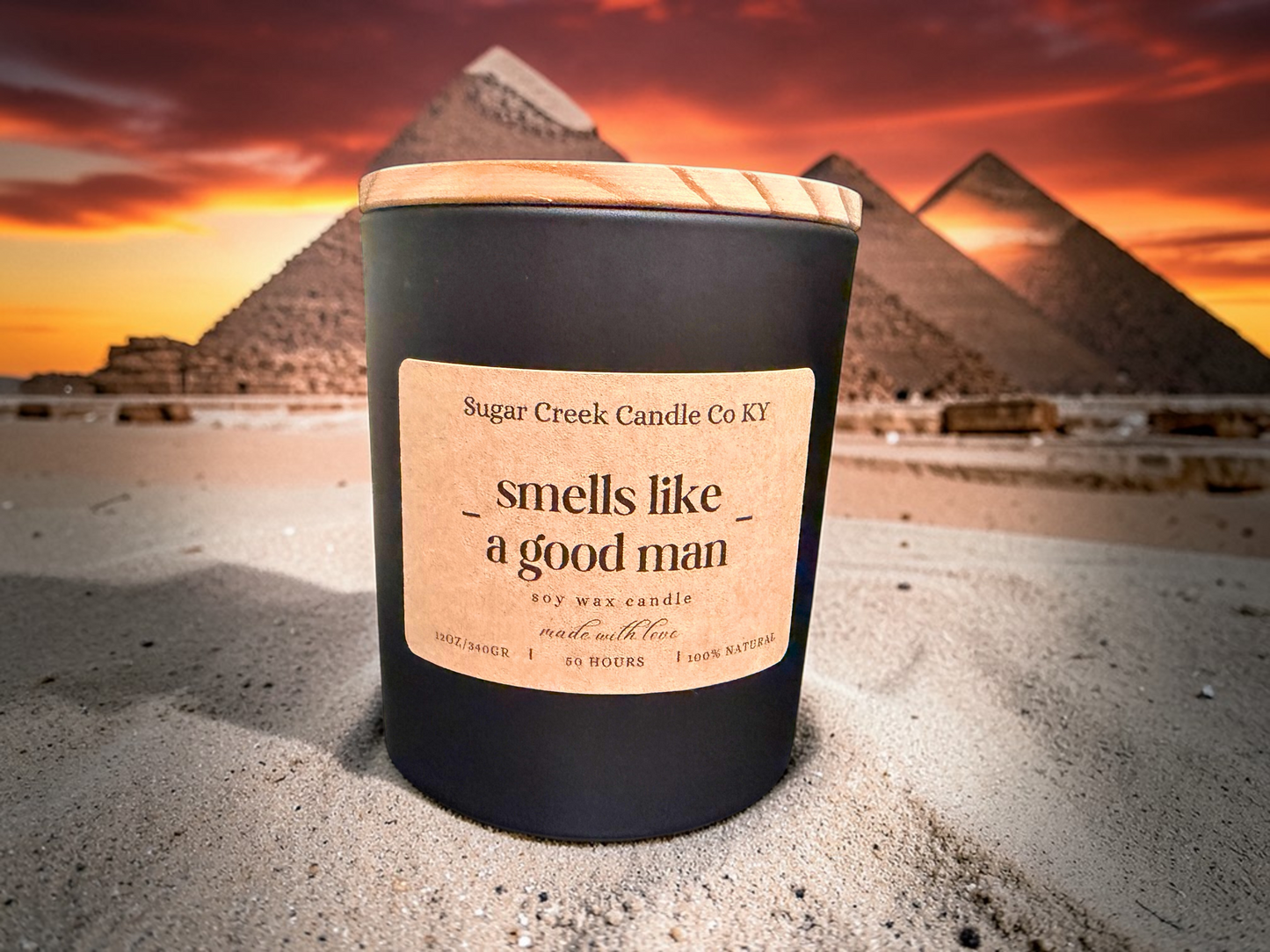 Smells Like a Good Man - Soy wax candle, jasmine, leather, sandalwood, amber, light musk, and dark musk