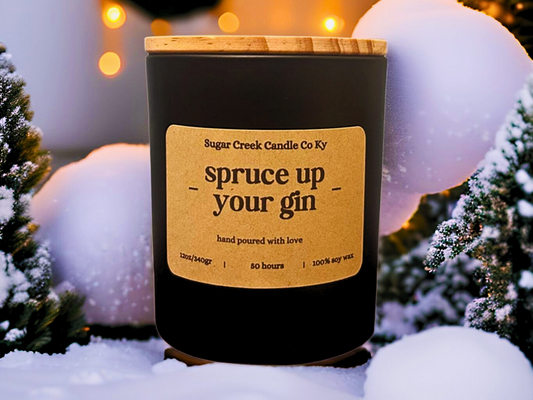 Spruce up your Gin - Soy wax candle, juniper, gin, red currant, cypress, cedar and balsam