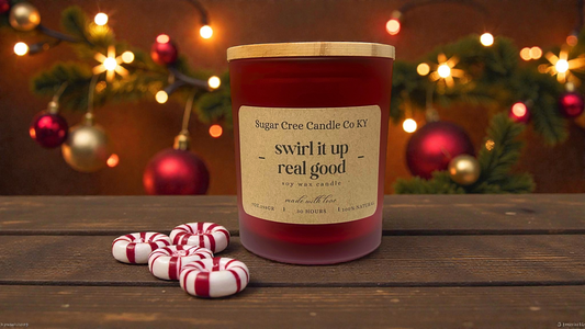Swirl it real good - soy wax candle, mint, white sugar, and rich vanilla