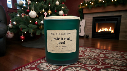 Swirl it real good - soy wax candle, mint, white sugar, and rich vanilla