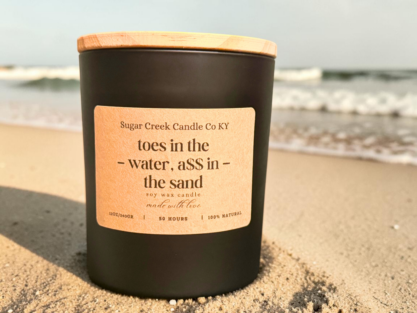 Toes in the Water, A$$ in the Sand - soy wax candle, bright citrus, sweet florals, and spicy vanilla