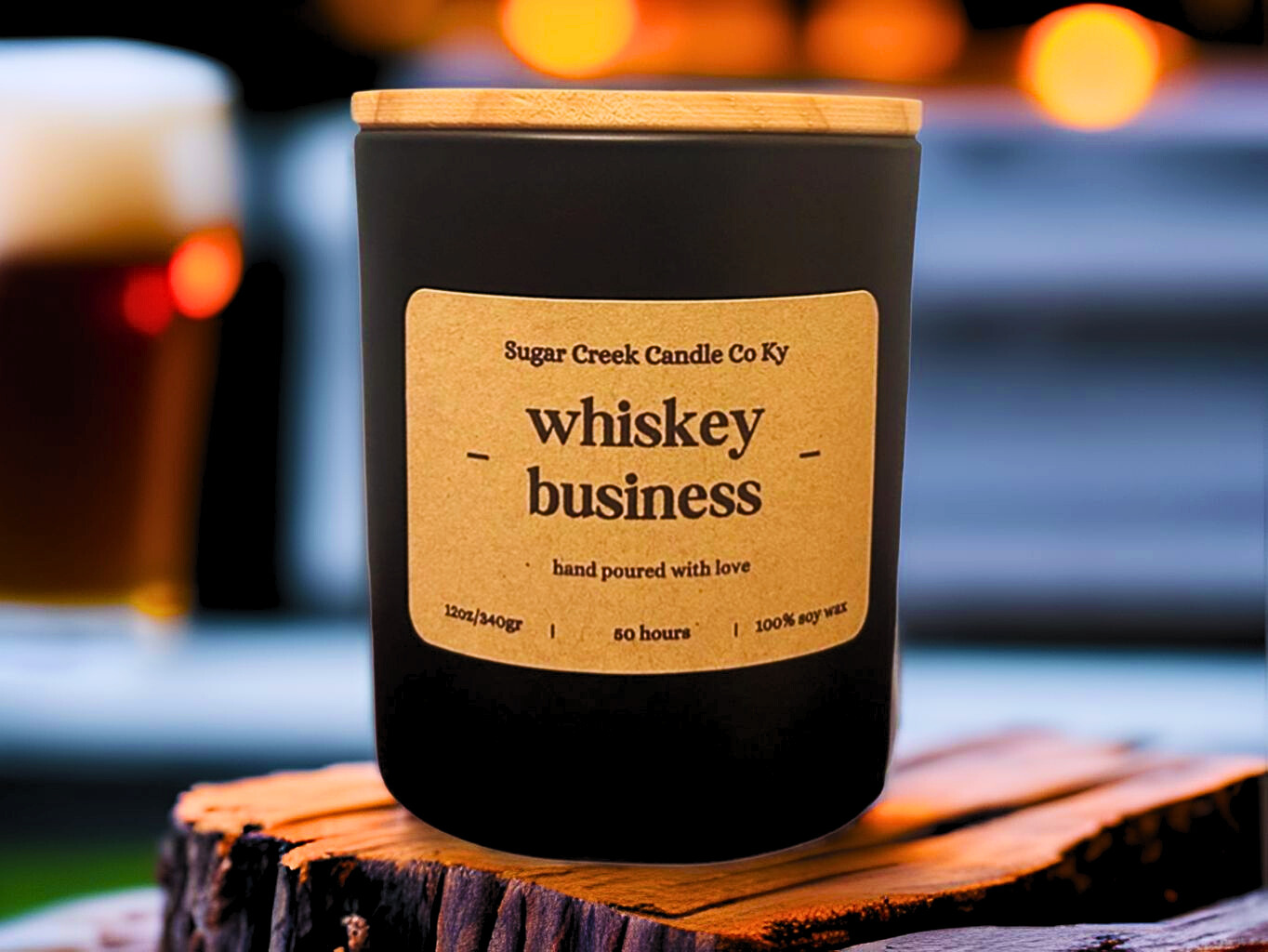 Whiskey Business - Soy wax candle, whiskey, tonka bean, oak and smoke